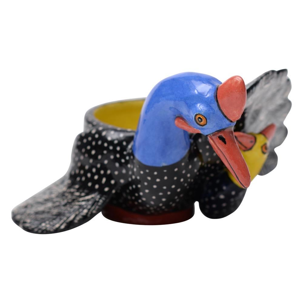 Fired Ceramic  Egg Cup Guinea Fowl , hand made in South Africa For Sale