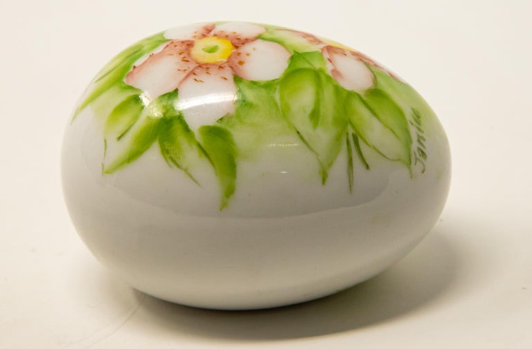 Ceramic Eggs with Floral Motif For Sale at 1stdibs