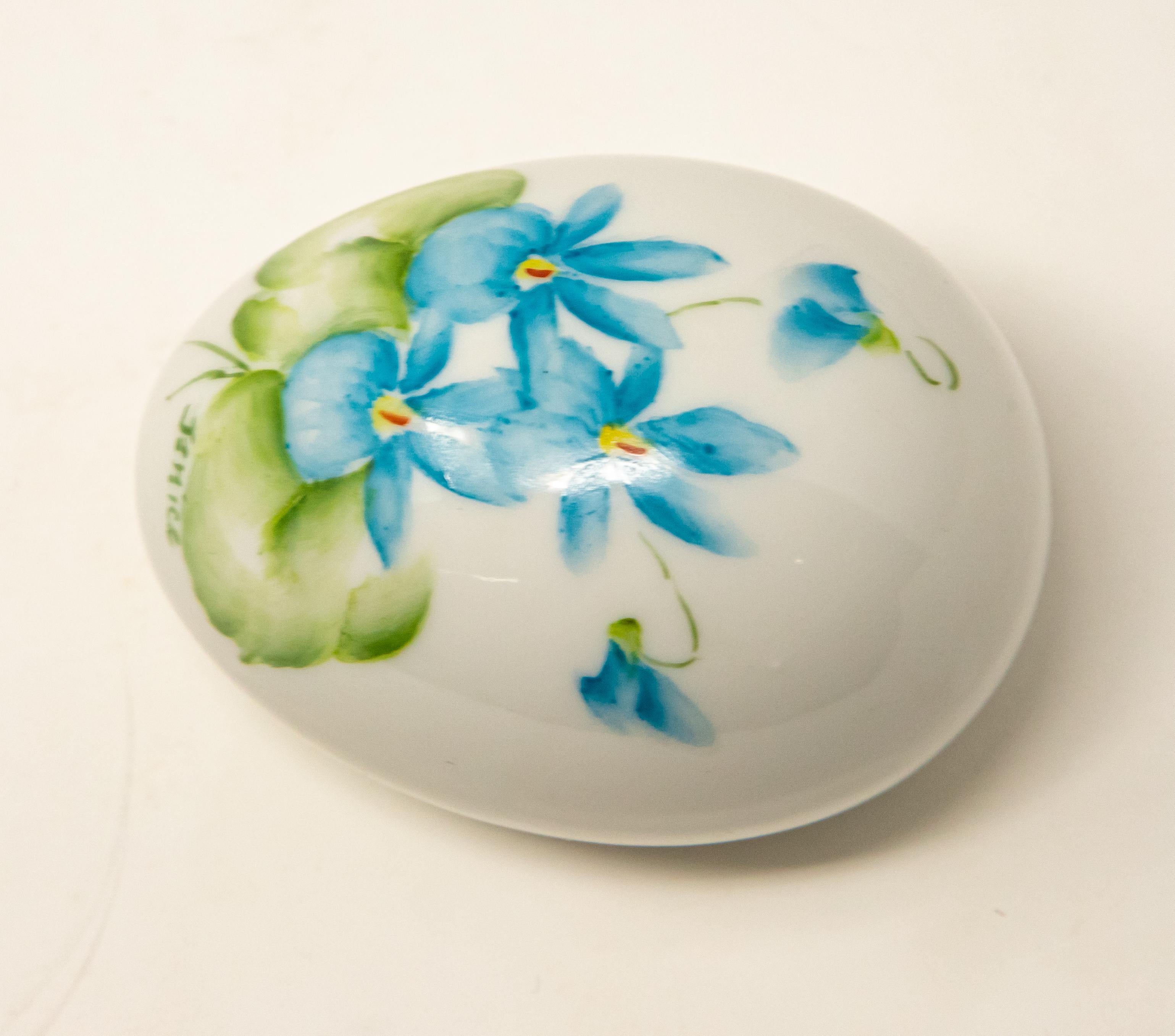 American Ceramic Eggs with Floral Motif For Sale