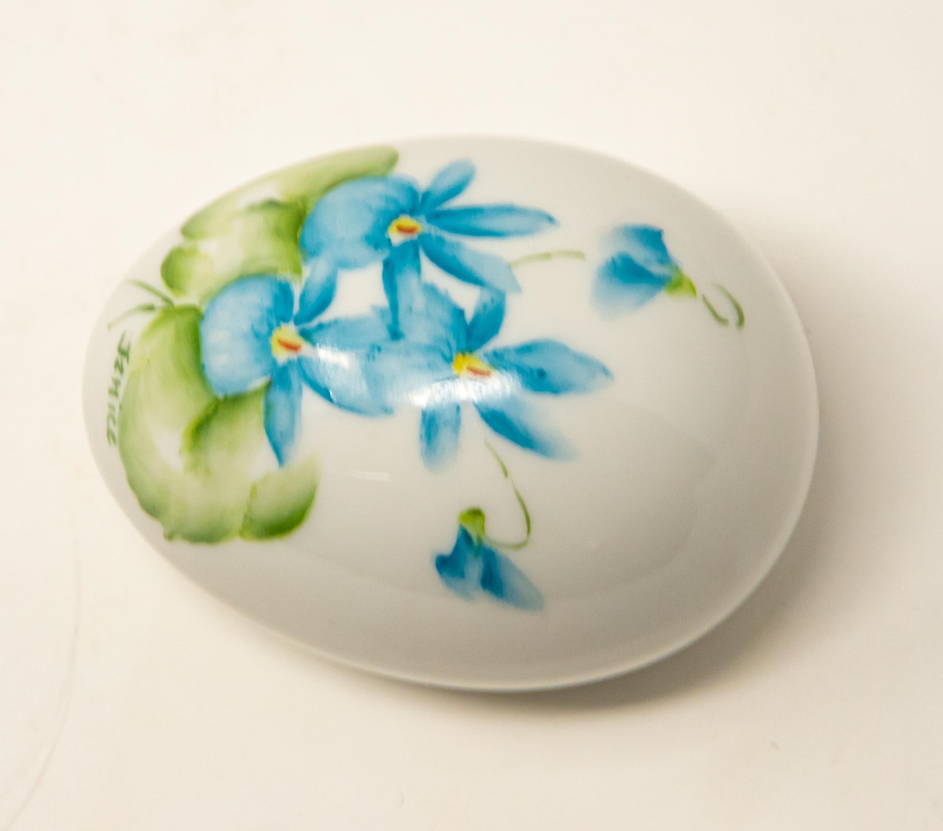 Fired Ceramic Eggs with Floral Motif For Sale