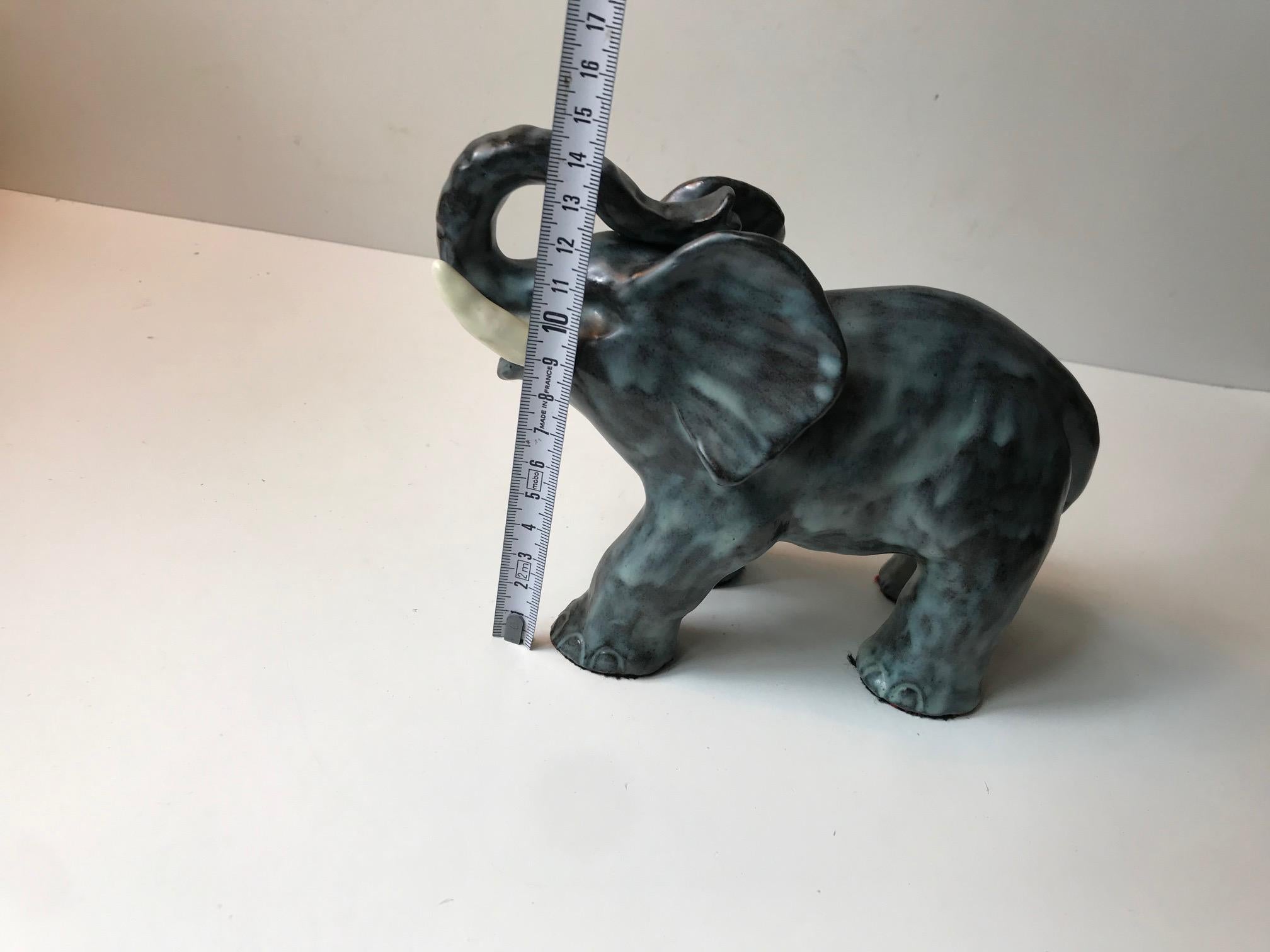 Late 20th Century Ceramic Elephant by Michael Andersen, Denmark, 1970s For Sale