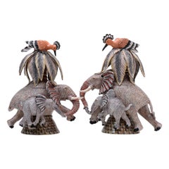 Ceramic Elephant Candle Holders , hand made in South Africa
