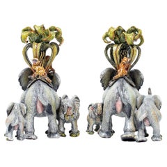 Ceramic Elephant Candlesticks  , hand made in South Africa