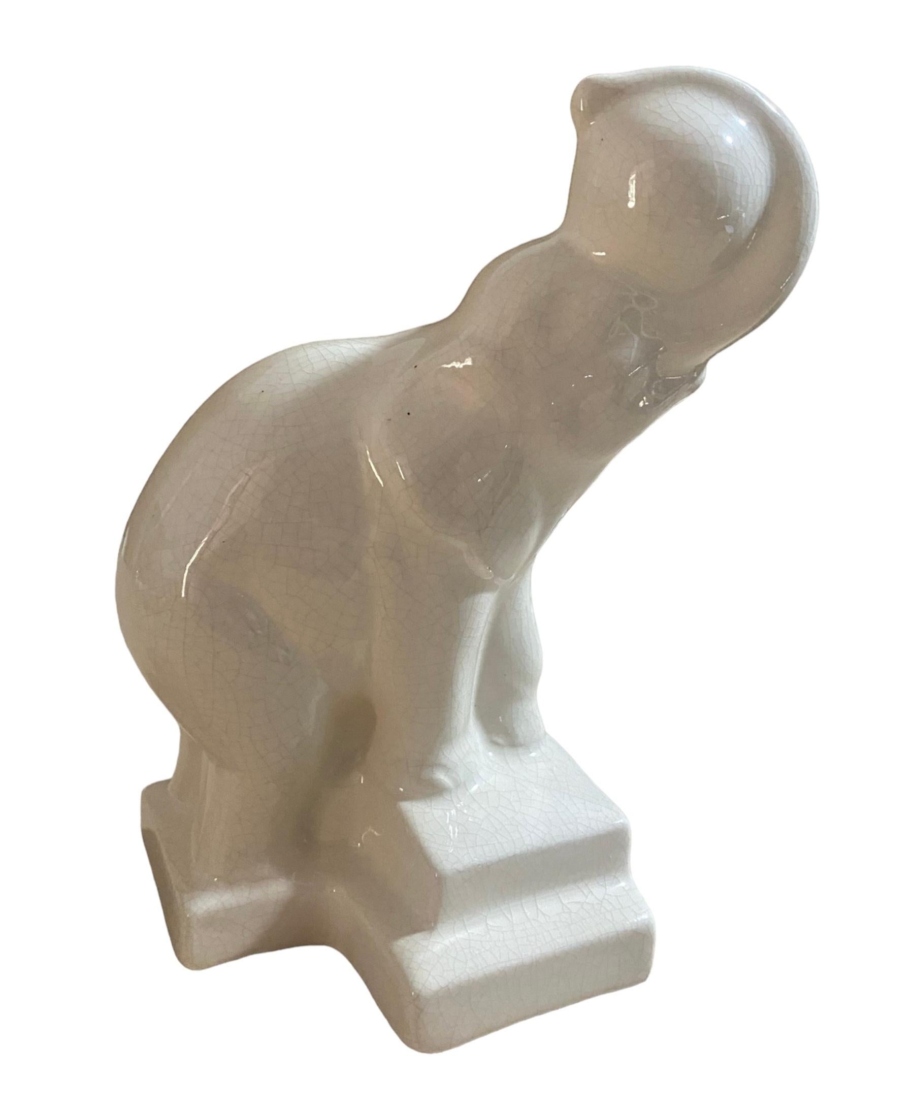 Ceramic elephant  Dimensions: h23xw18x11.5cm Signature Duquesne  Circa 1930 For Sale 6