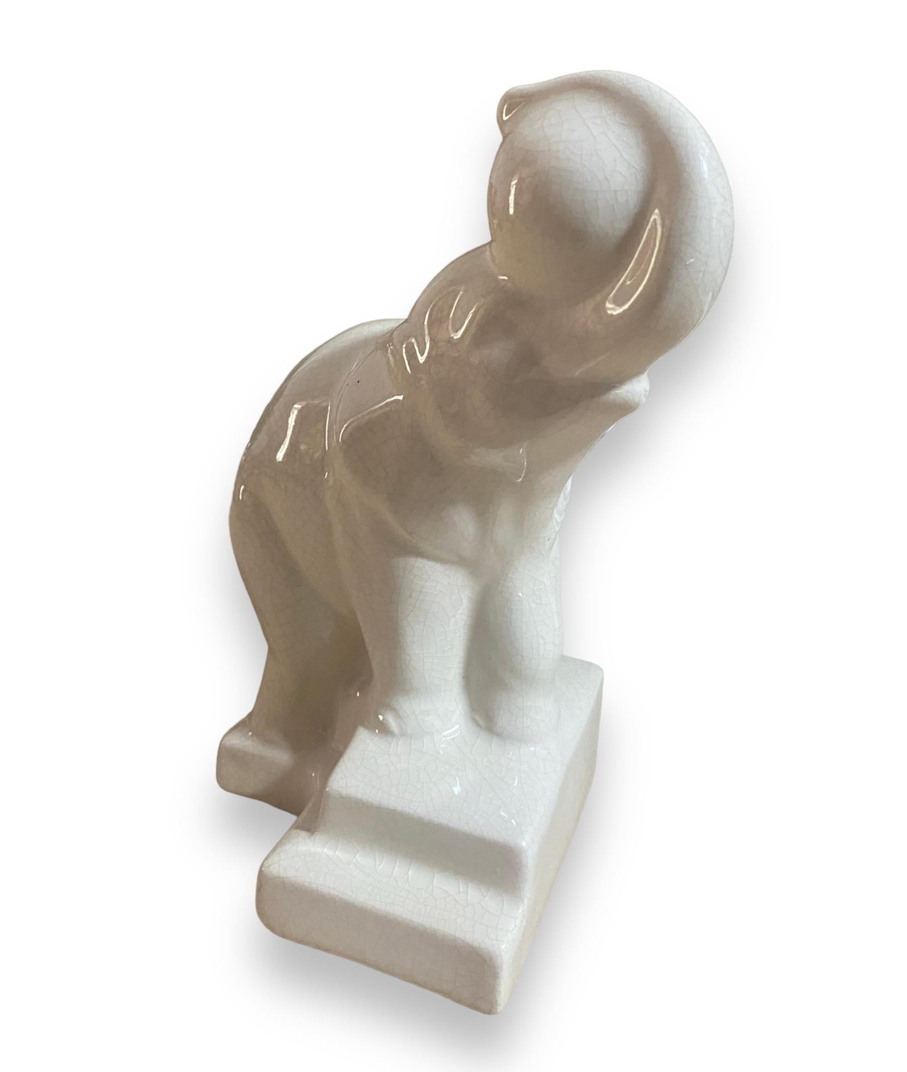 Ceramic elephant  Dimensions: h23xw18x11.5cm Signature Duquesne  Circa 1930 For Sale 7