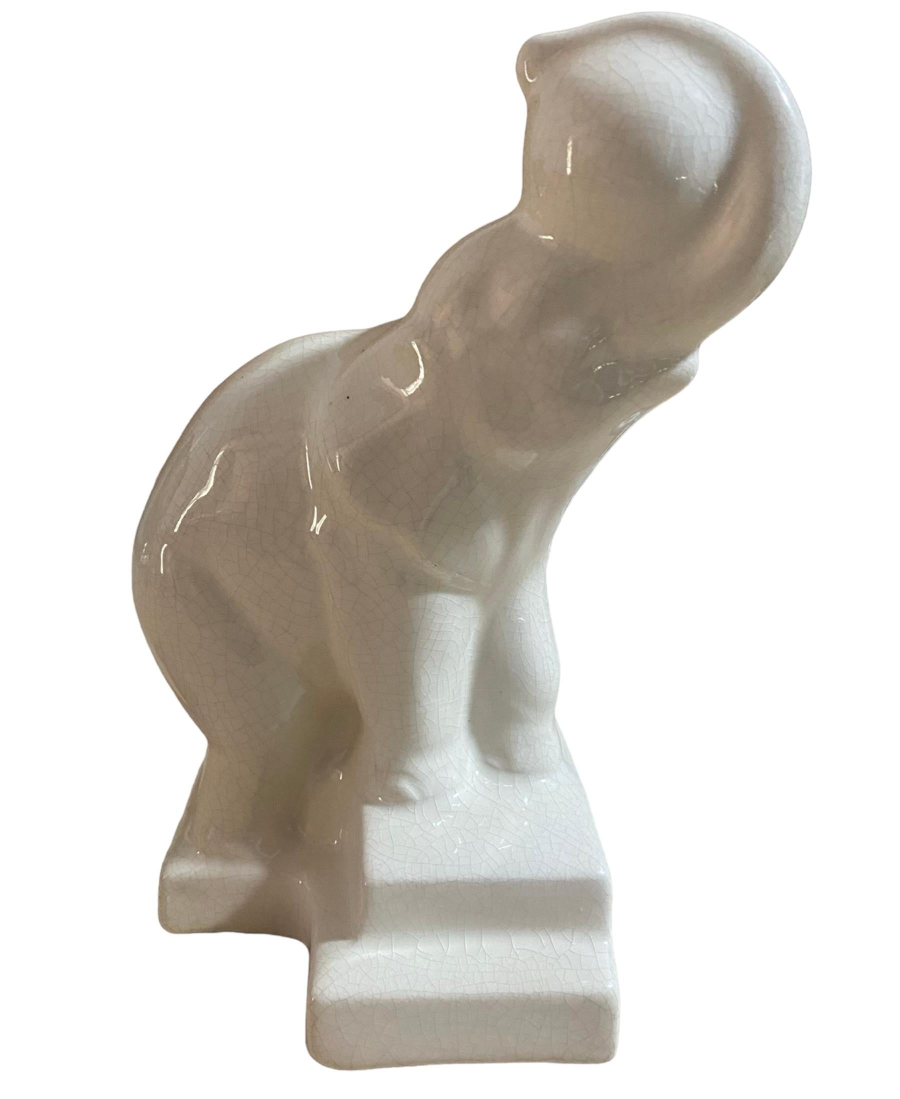 Ceramic elephant  Dimensions: h23xw18x11.5cm Signature Duquesne  Circa 1930 For Sale 5