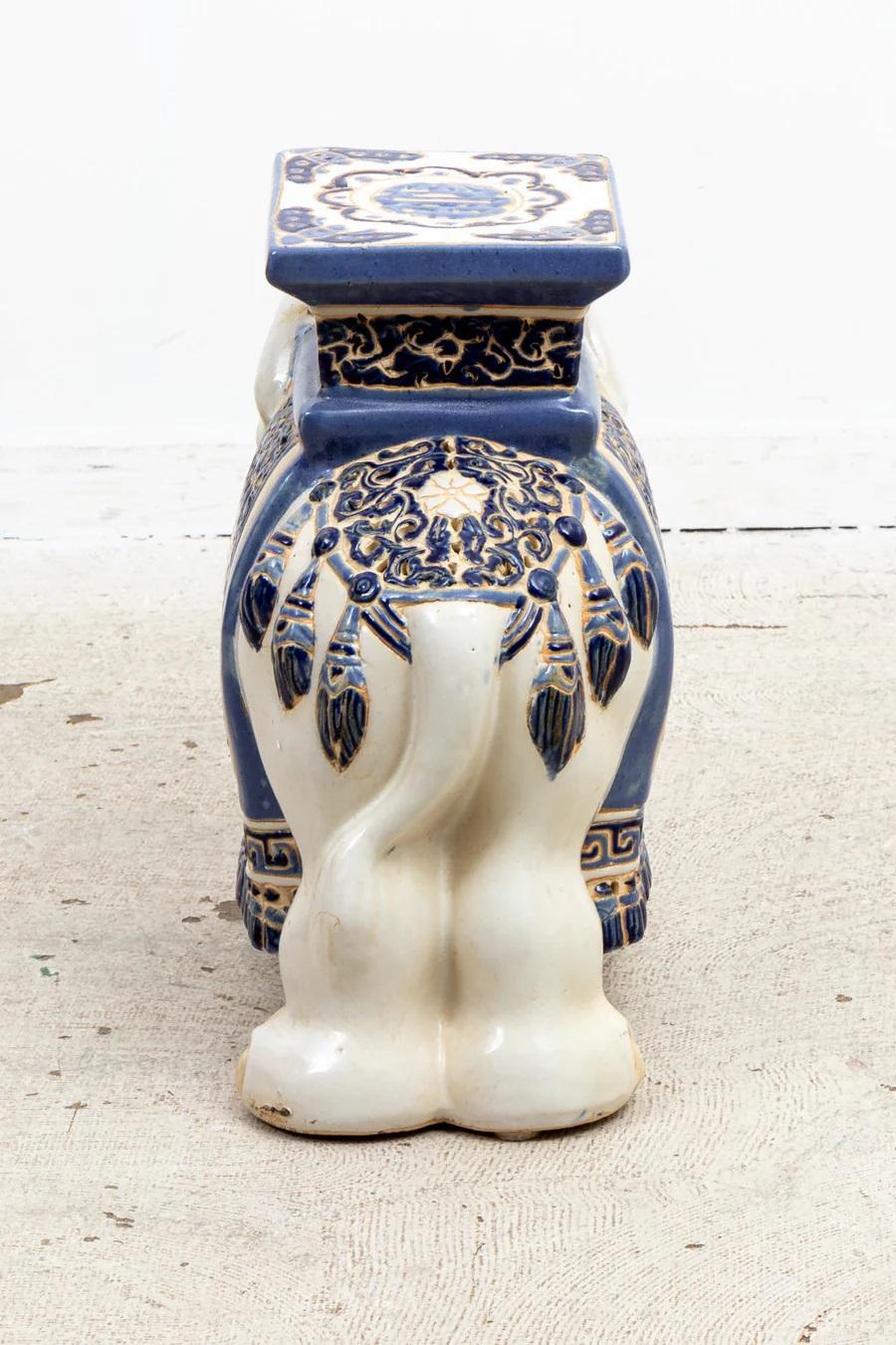 Ceramic Elephant Garden Stool, in good overall condition.