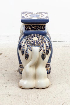 Ceramic Elephant Garden Stool