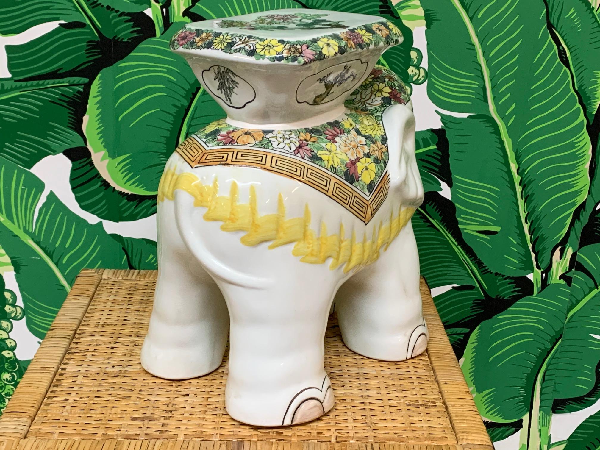 ceramic elephant garden statue