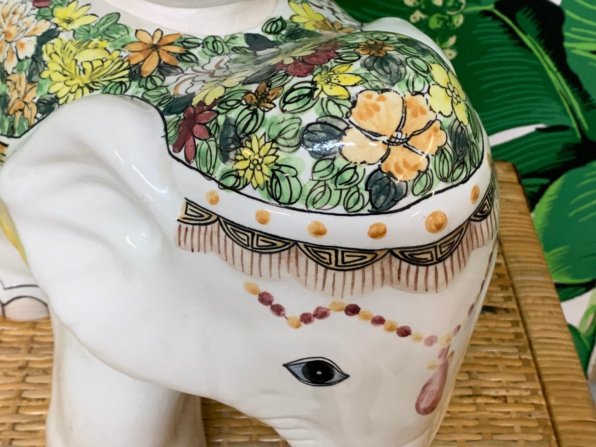Late 20th Century Ceramic Elephant Garden Stool