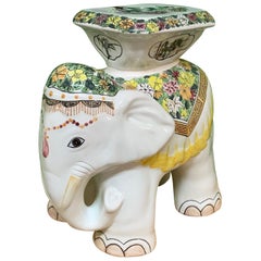 Ceramic Elephant Garden Stool