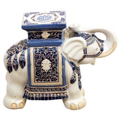 Retro Ceramic Elephant Garden Stool