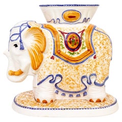Vintage Ceramic Elephant Garden Stool