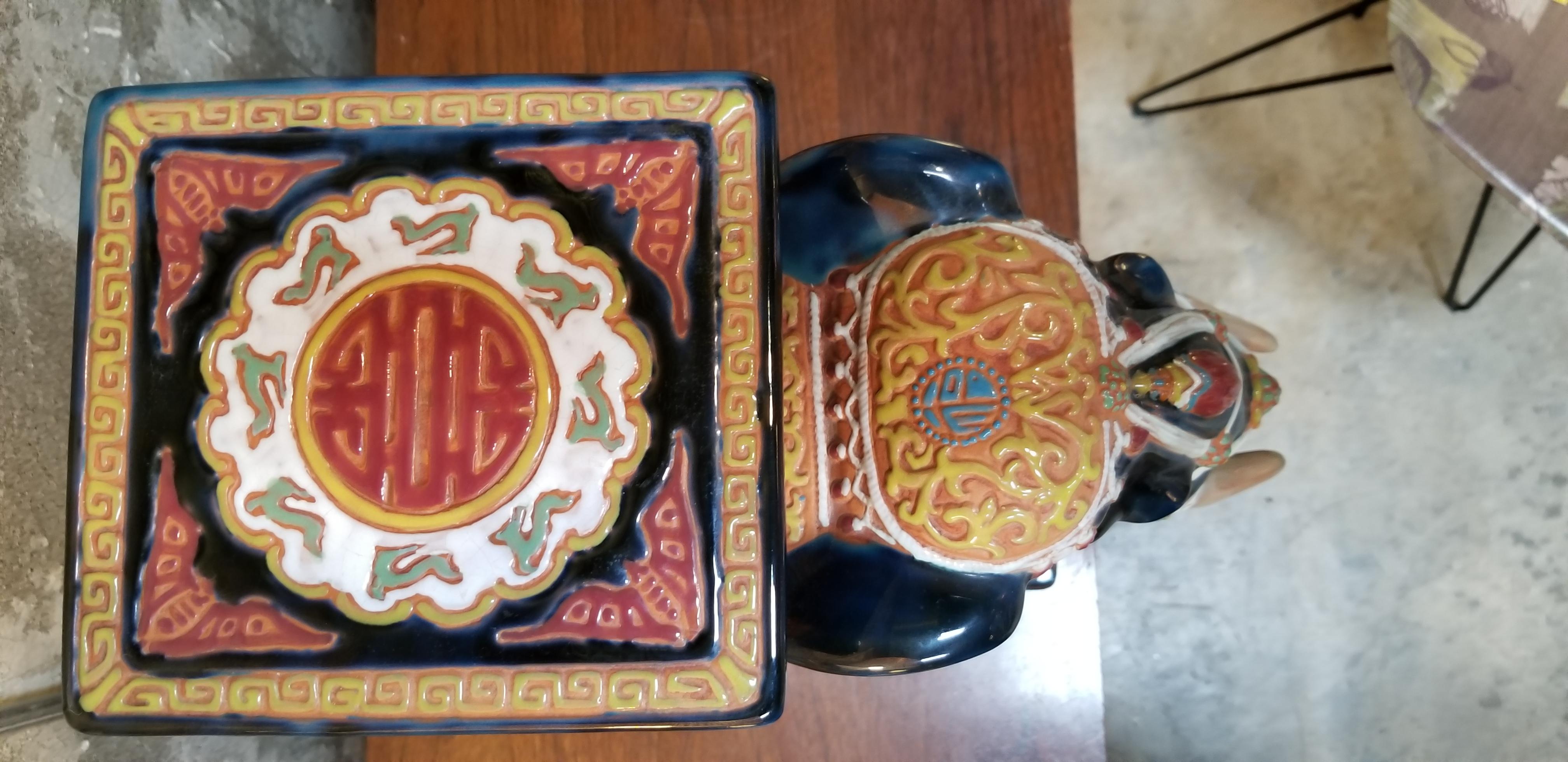 Thai Ceramic Elephant Garden Stool or End Table