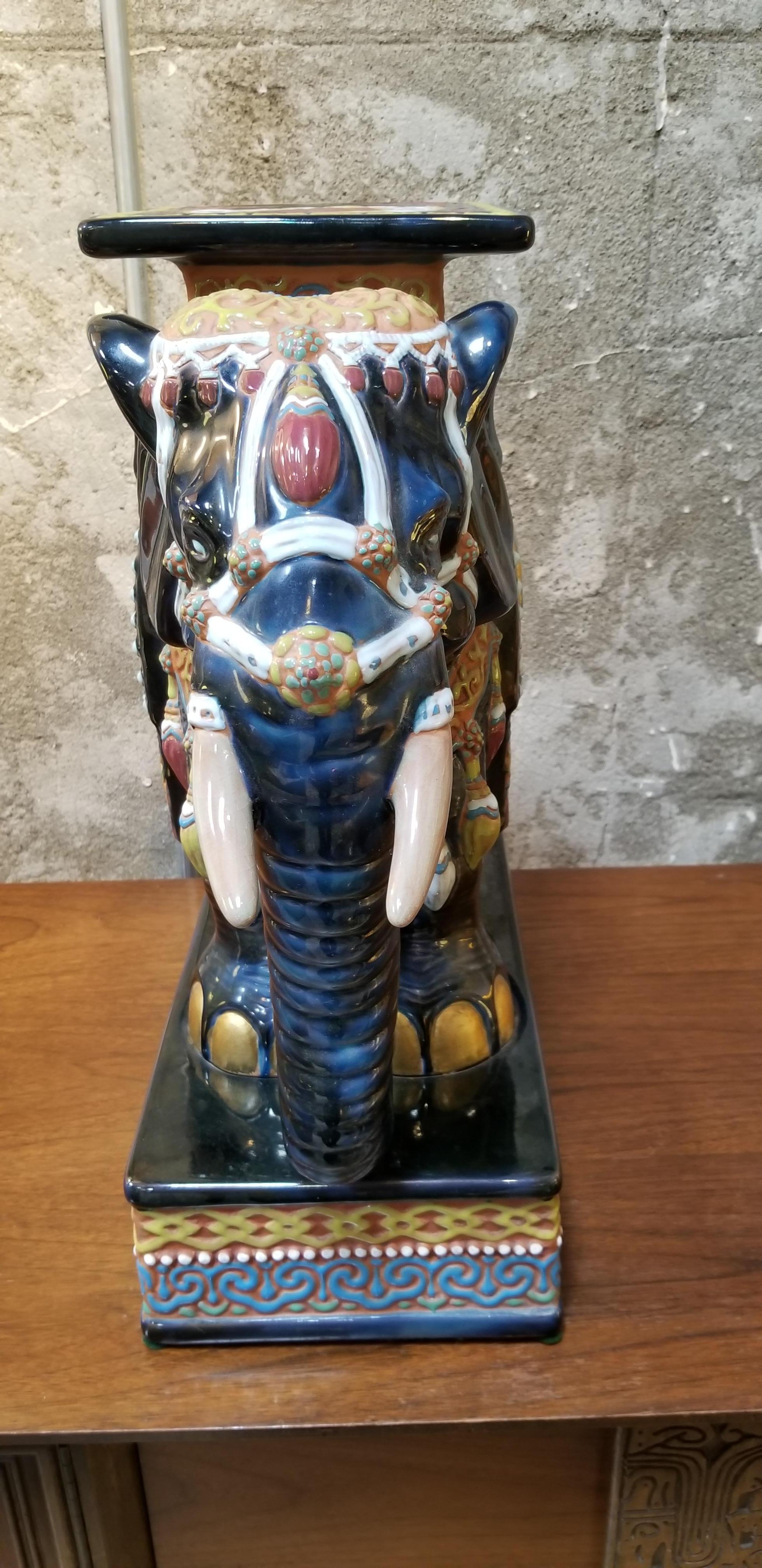 Ceramic Elephant Garden Stool or End Table 3
