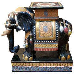 Ceramic Elephant Garden Stool or End Table