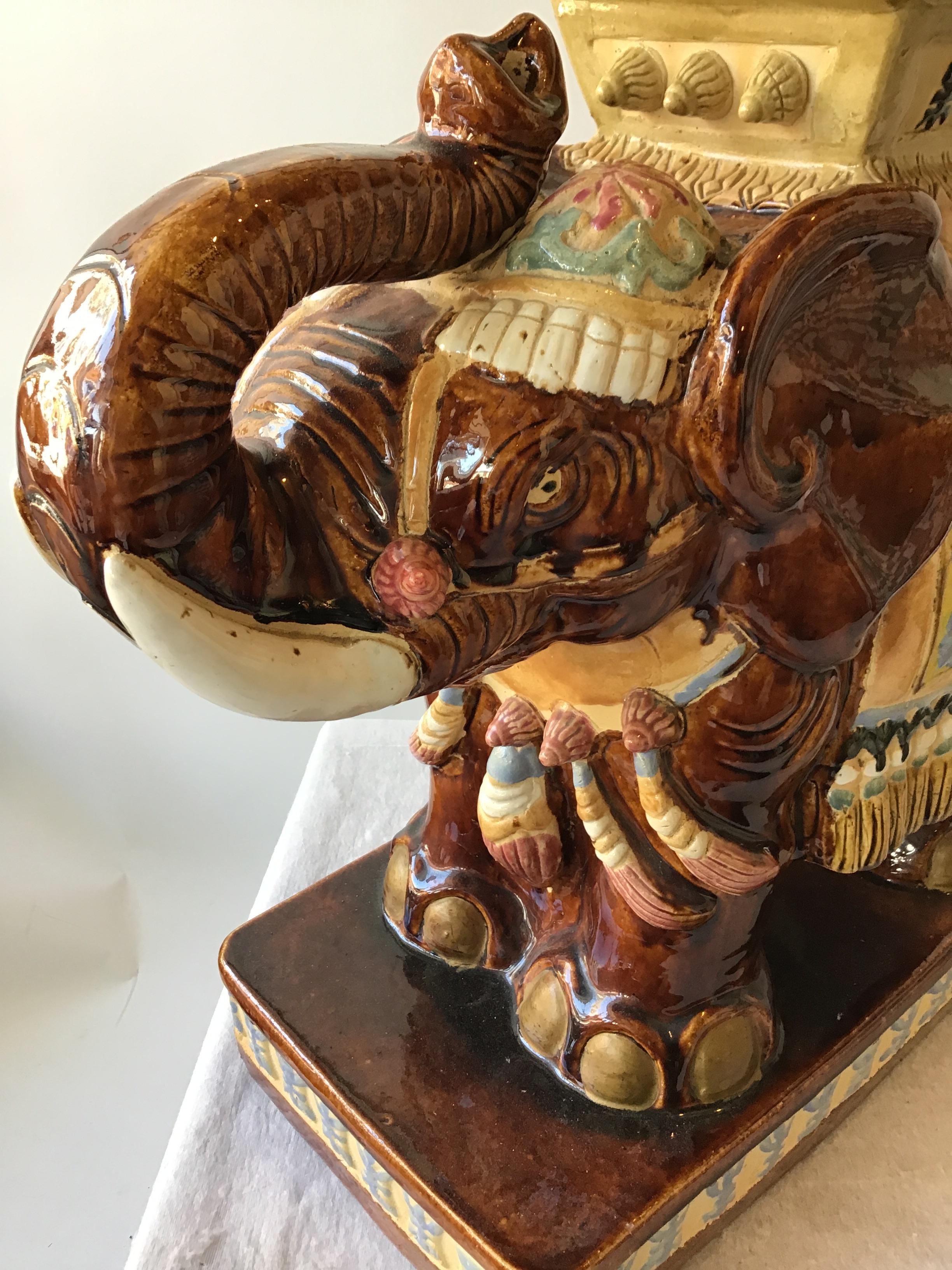 Ceramic Elephant Garden Stool/Table 3