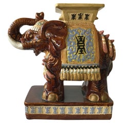 Vintage Ceramic Elephant Garden Stool/Table