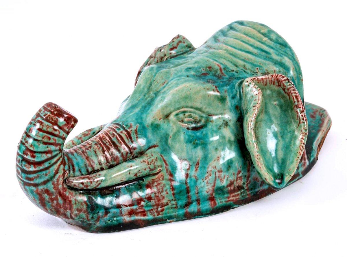 Chinese Ceramic Elephant Head, China