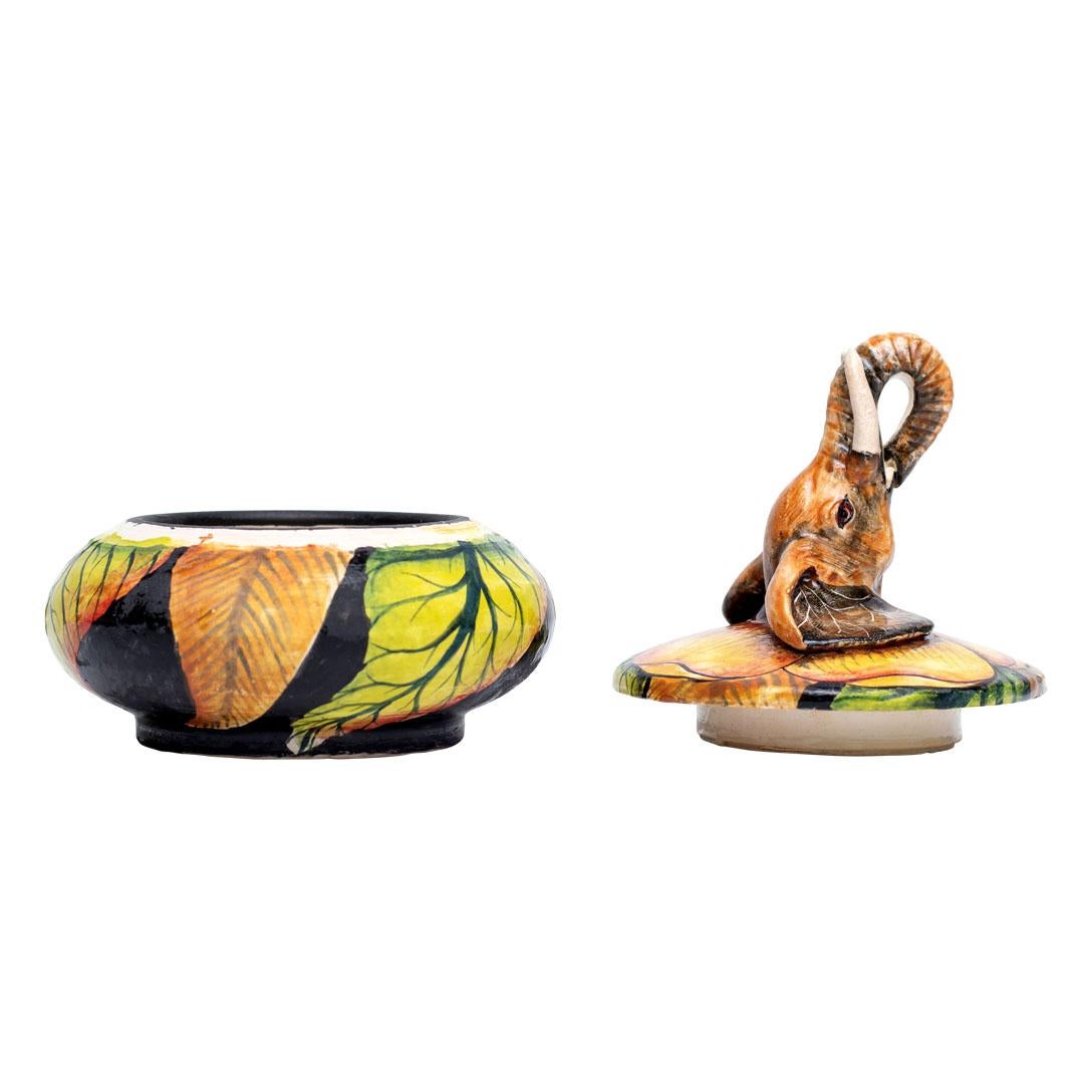 Modern Ceramic Elephant Jewelry Box , hand made in South Africa