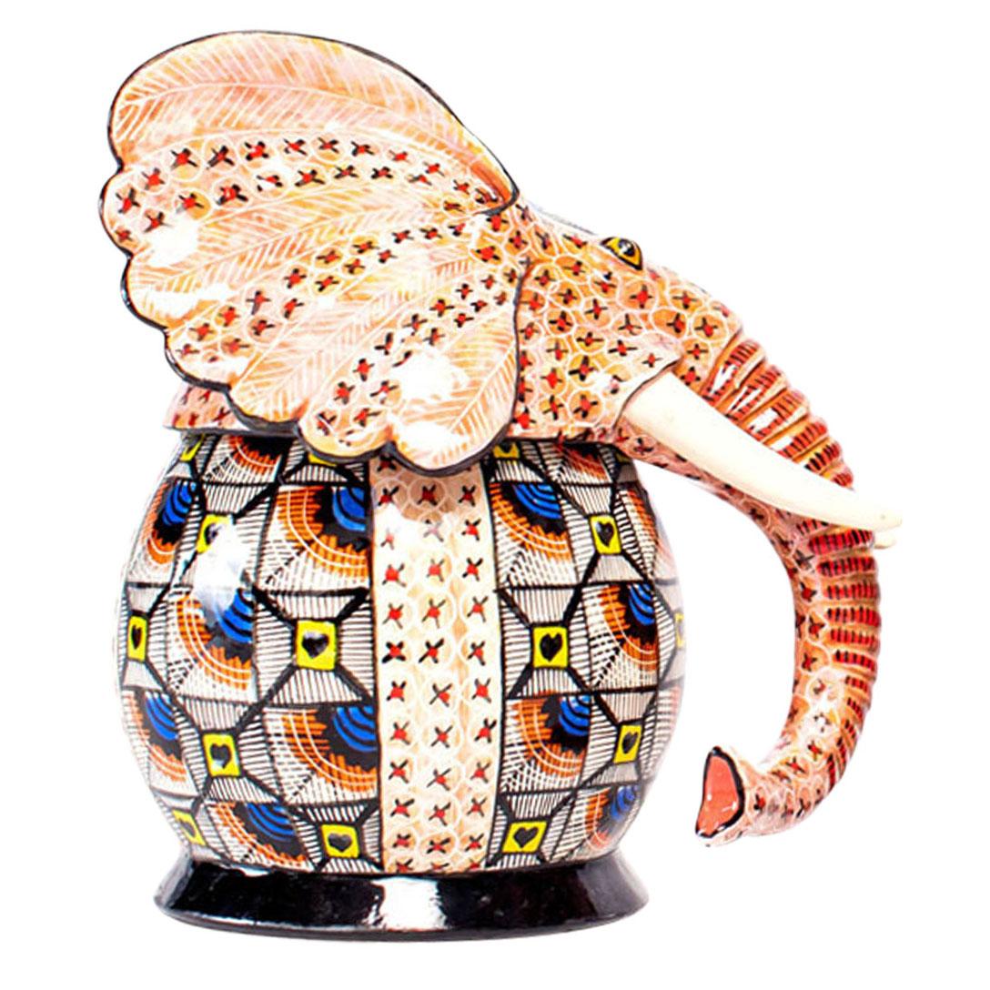 Hand-Painted Ceramic Elephant Jewelry Box  , hand made in South Africa