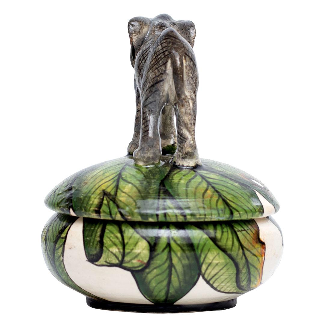 Contemporary Ceramic Elephant Jewelry Box , hand made in South Africa