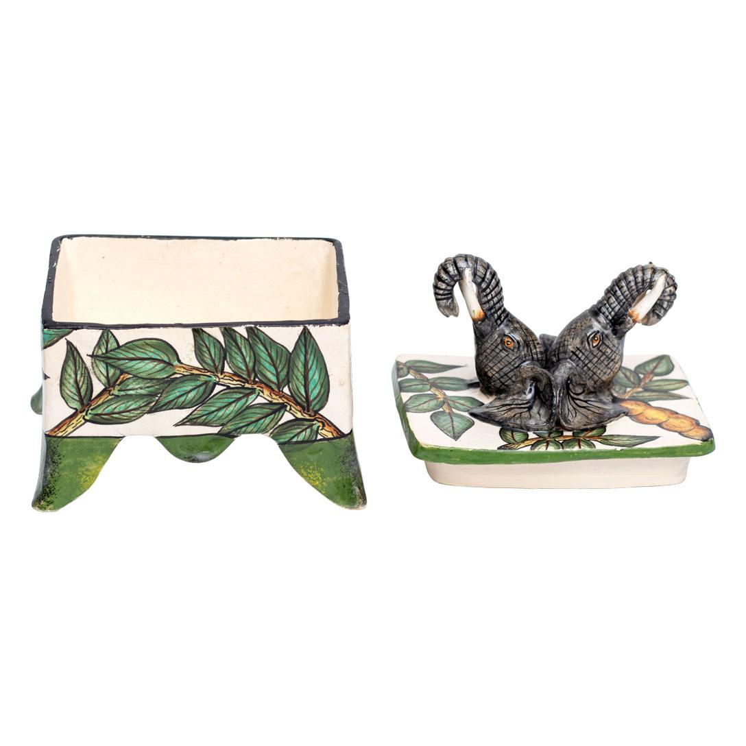 Ceramic Elephant Jewelry Box , hand made in South Africa For Sale 1