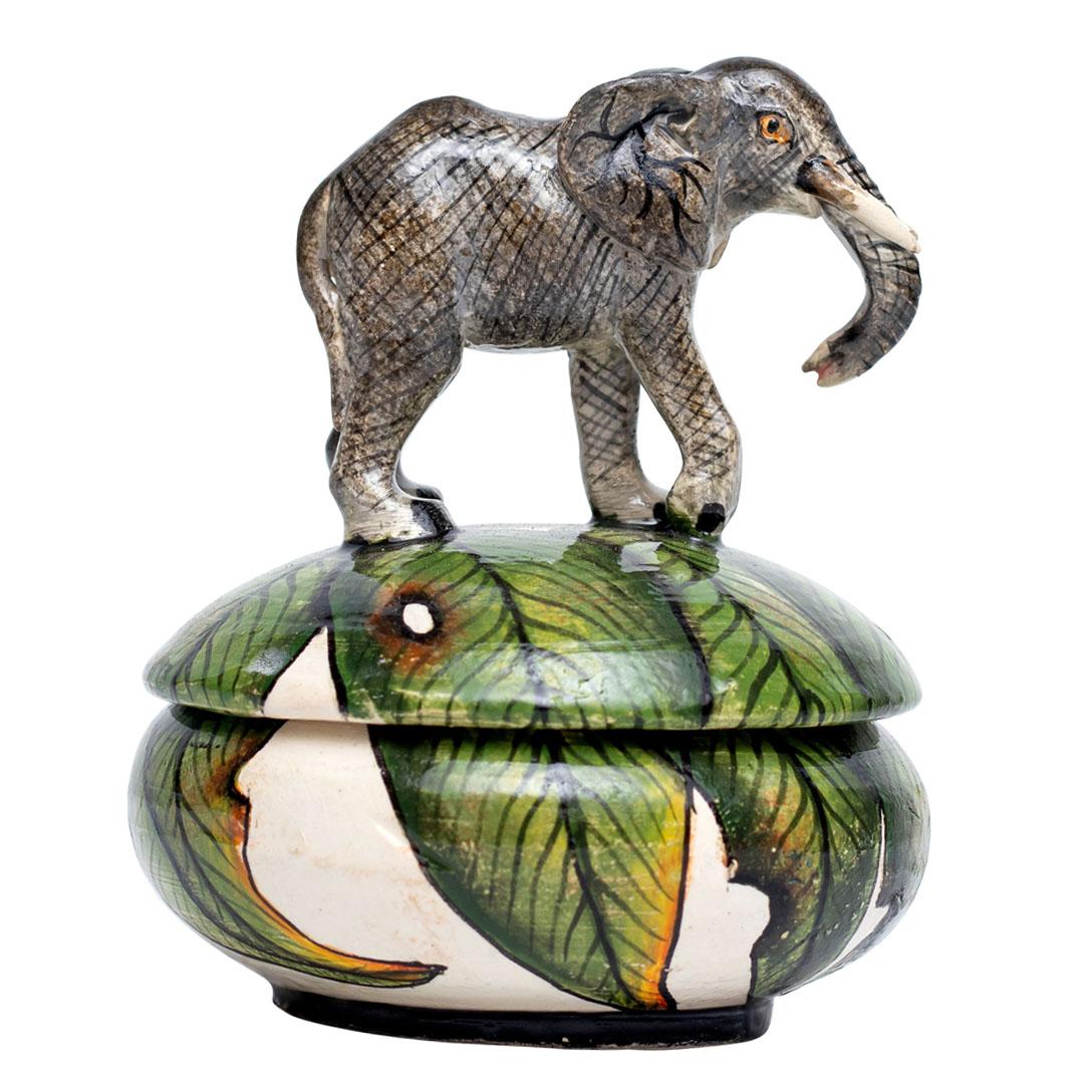 Ceramic Elephant Jewelry Box , hand made in South Africa 1