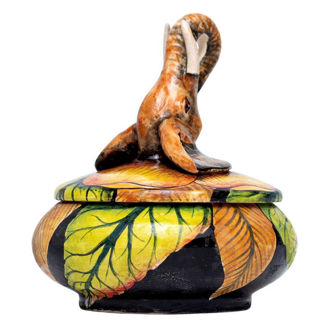 Ceramic Elephant Jewelry Box , hand made in South Africa 1