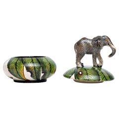 Portagioie Elefante in ceramica, realizzato a mano in Sudafrica