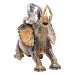 Ceramic Elephant Monkey Teapot , hand made in South Africa
