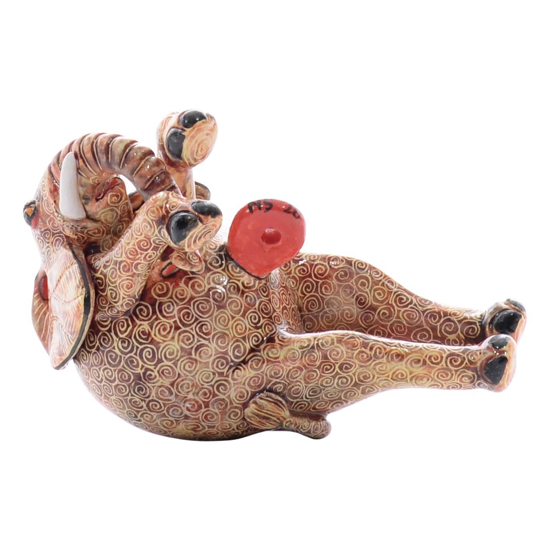 Keramik  Elefant  Ornament  , handgefertigt in Südafrika (Südafrikanisch)