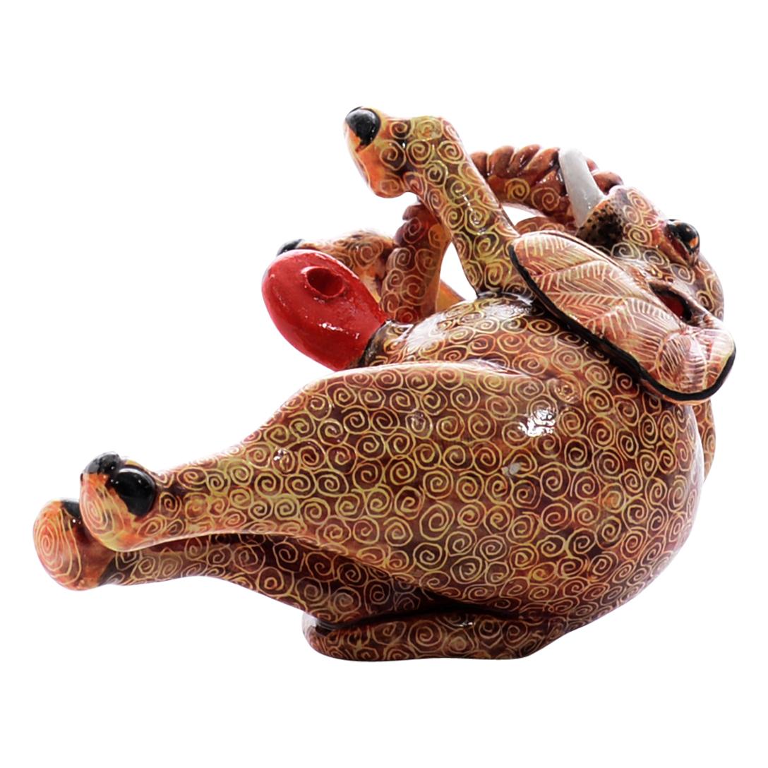 Keramik  Elefant  Ornament  , handgefertigt in Südafrika (Handbemalt)