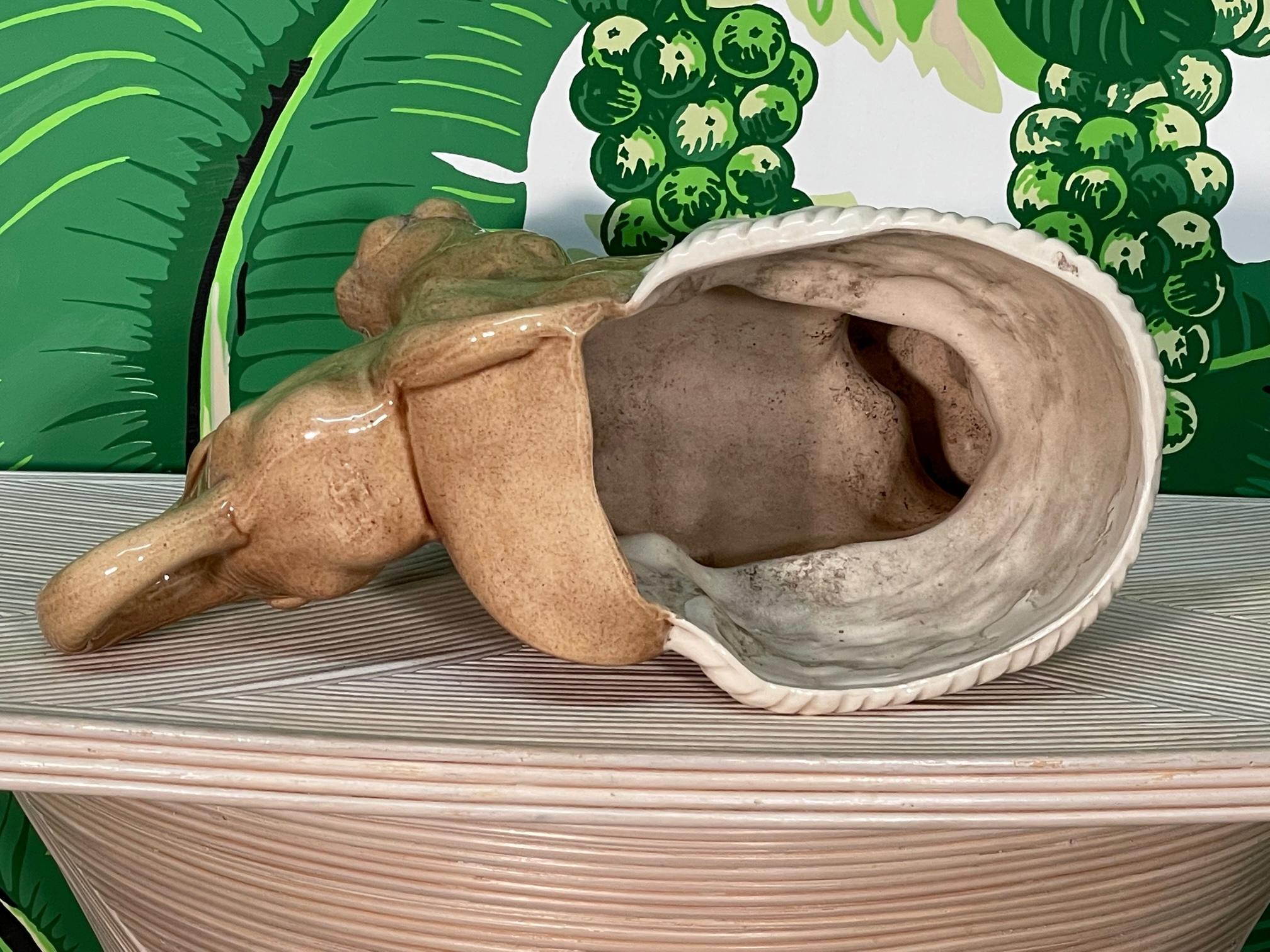 Ceramic Elephant Planter Cachepot For Sale 4