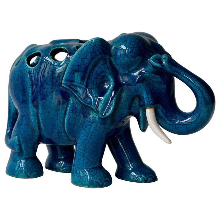 Ceramic Elephant Sculpture For Sale at 1stDibs