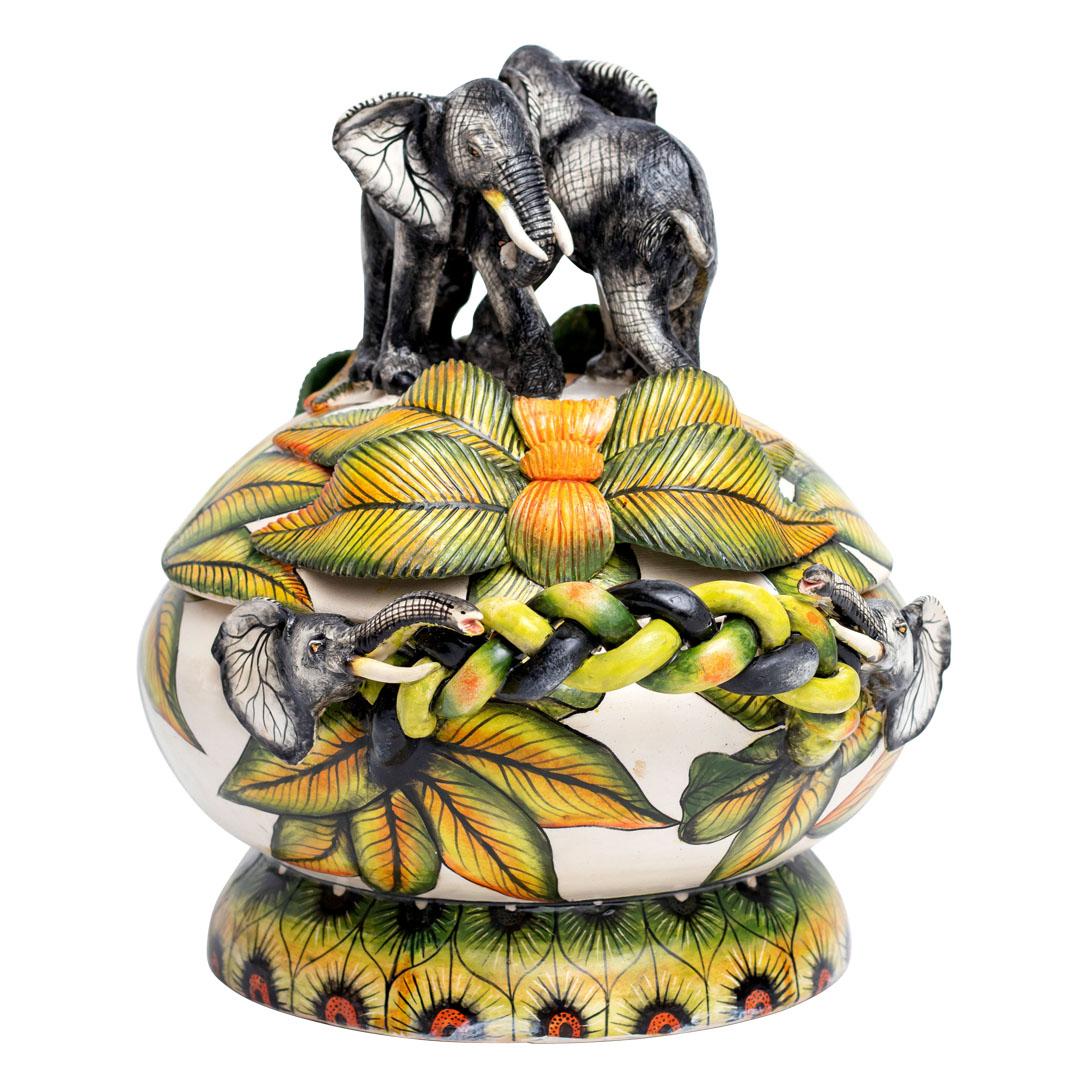 South African Ceramic Elephant Sweet Dish , hand made in South Africa For Sale