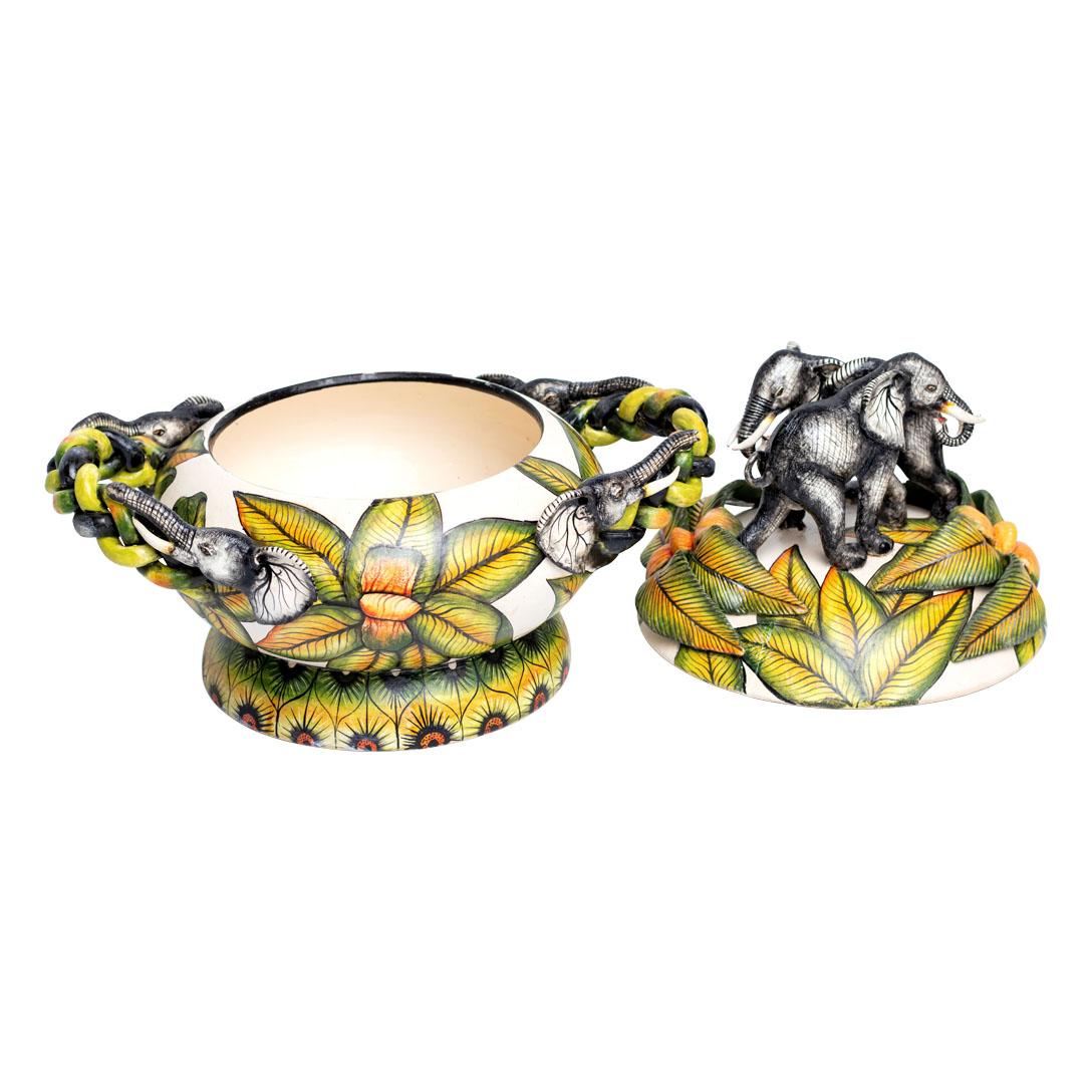 Contemporary Ceramic Elephant Sweet Dish , hand made in South Africa For Sale