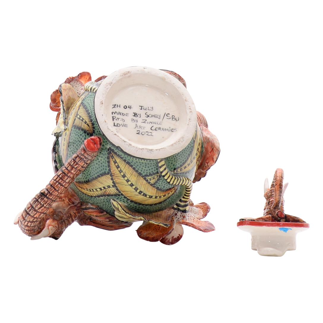 Modern Ceramic Elephant Teapot, hand made in South Africa