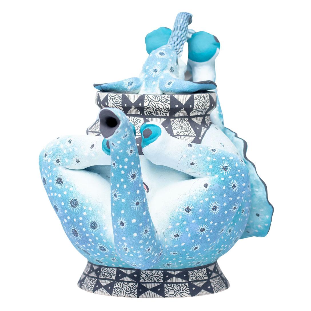 Fired Ceramic Elephant Teapot  , hand made in South Africa