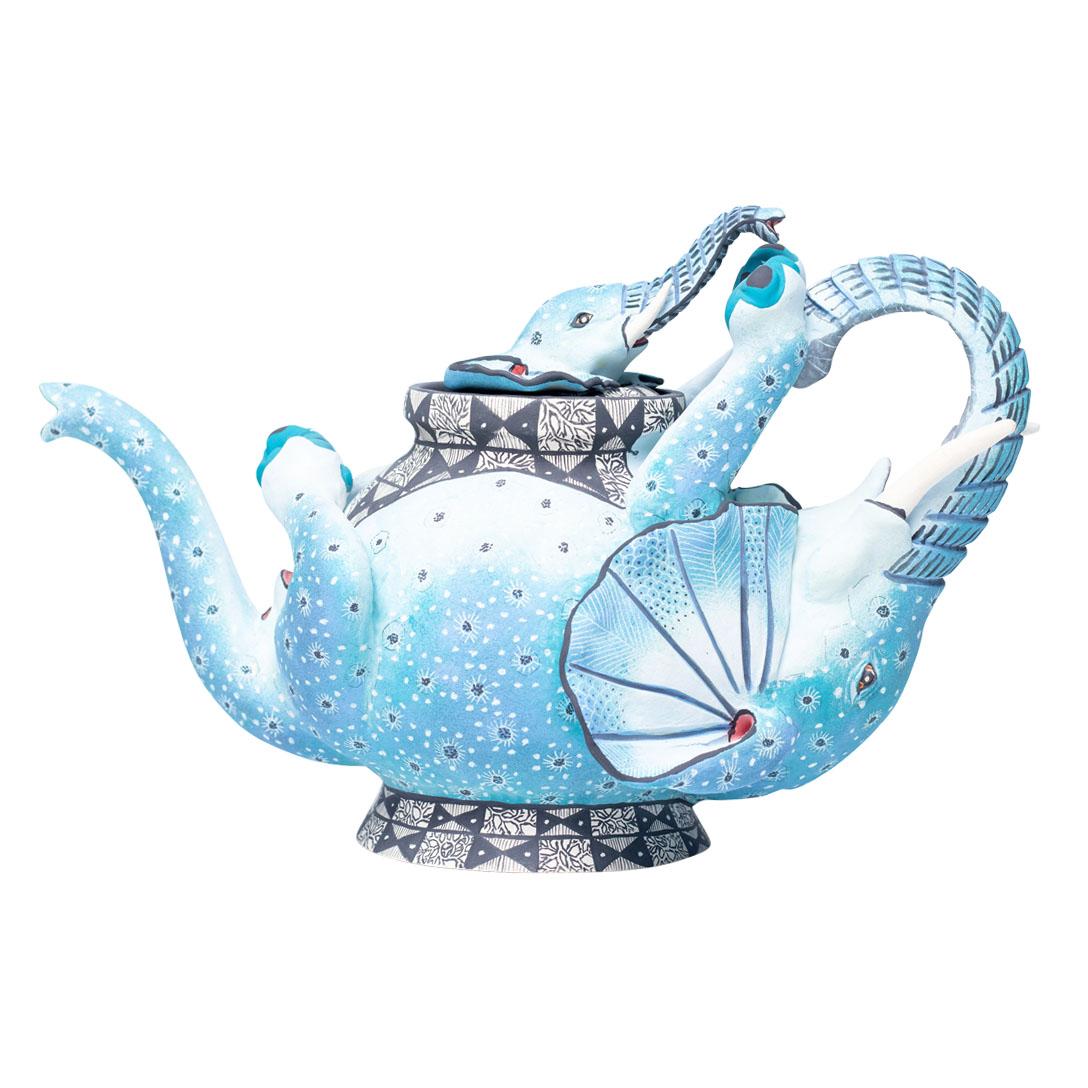 Ceramic Elephant Teapot  , hand made in South Africa In Excellent Condition In North Miami, FL
