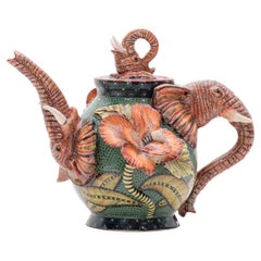 Ceramic Elephant Teapot, hand made in South Africa