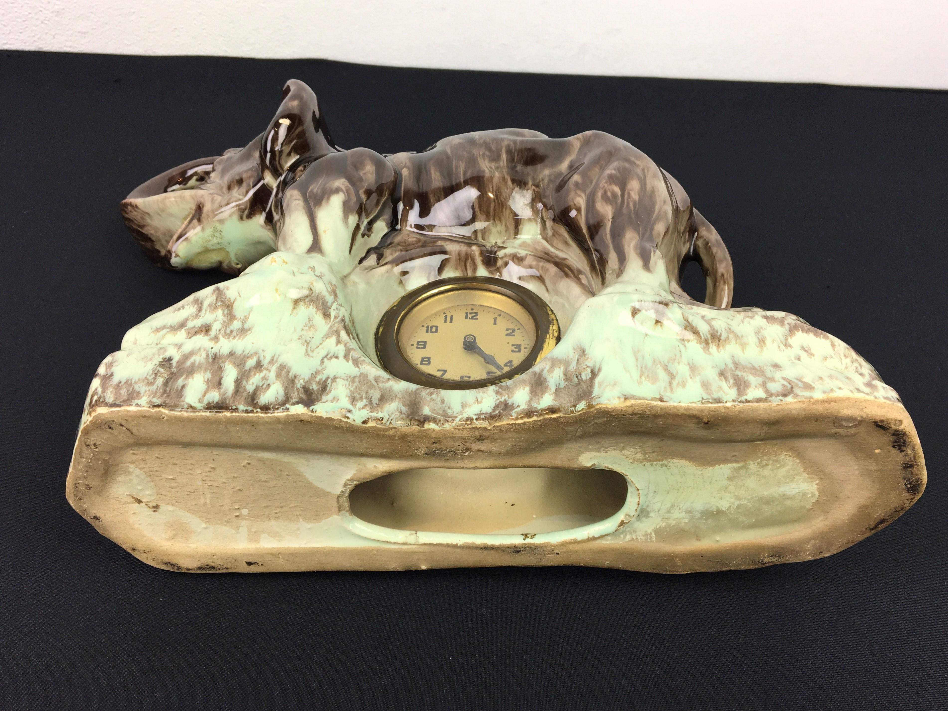 Ceramic Elephant with Clock, Belgium, 1950s For Sale 6