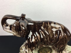 Ceramic Elephant with Clock, Belgium, 1950s