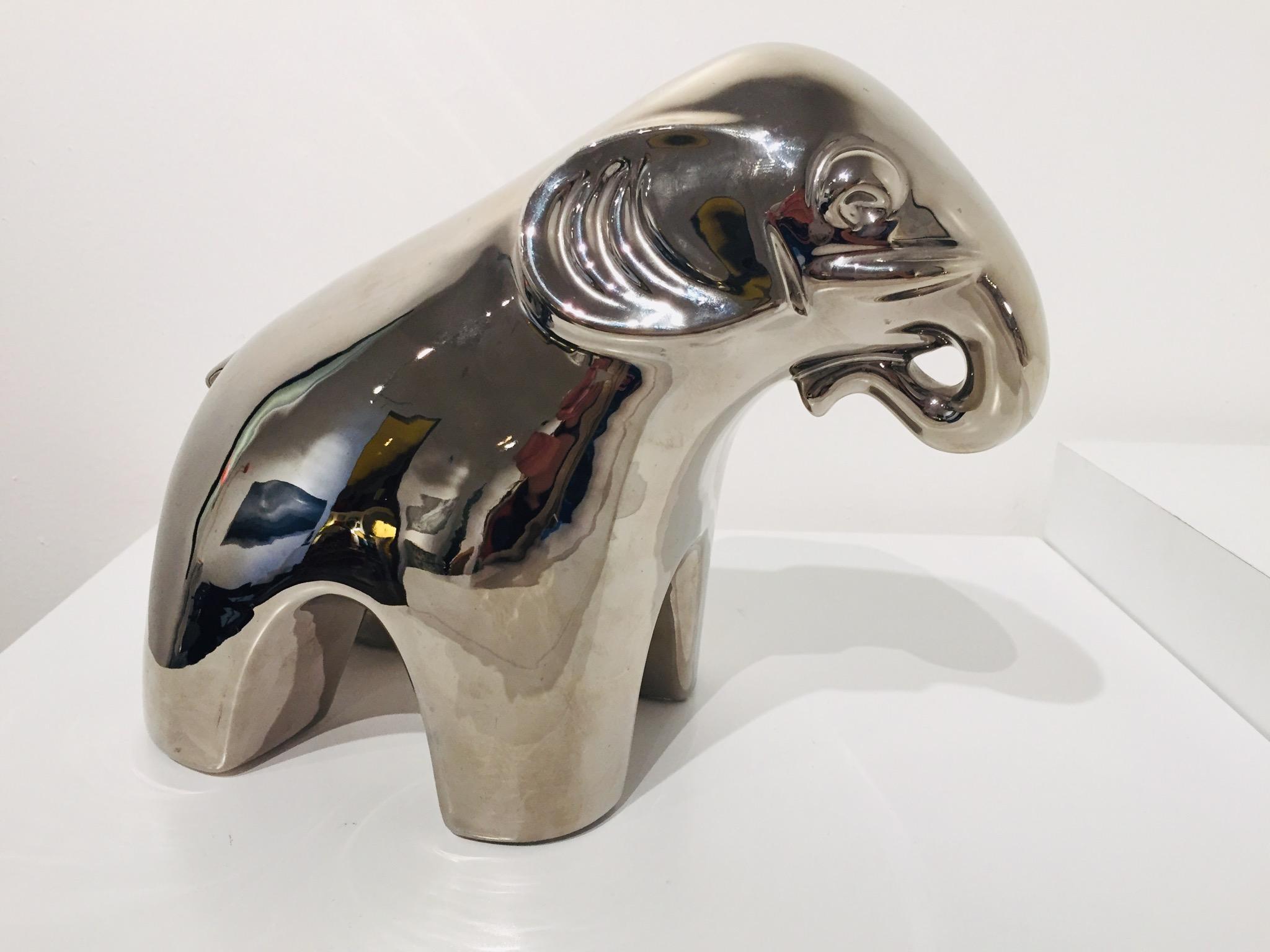 Elefante in ceramica con finitura a specchio in vendita 2