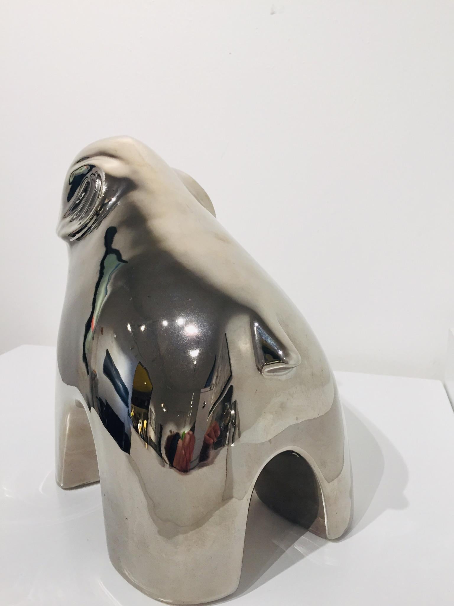 Keramischer Elefant aus Keramik mit Spiegeloberfläche im Angebot 7