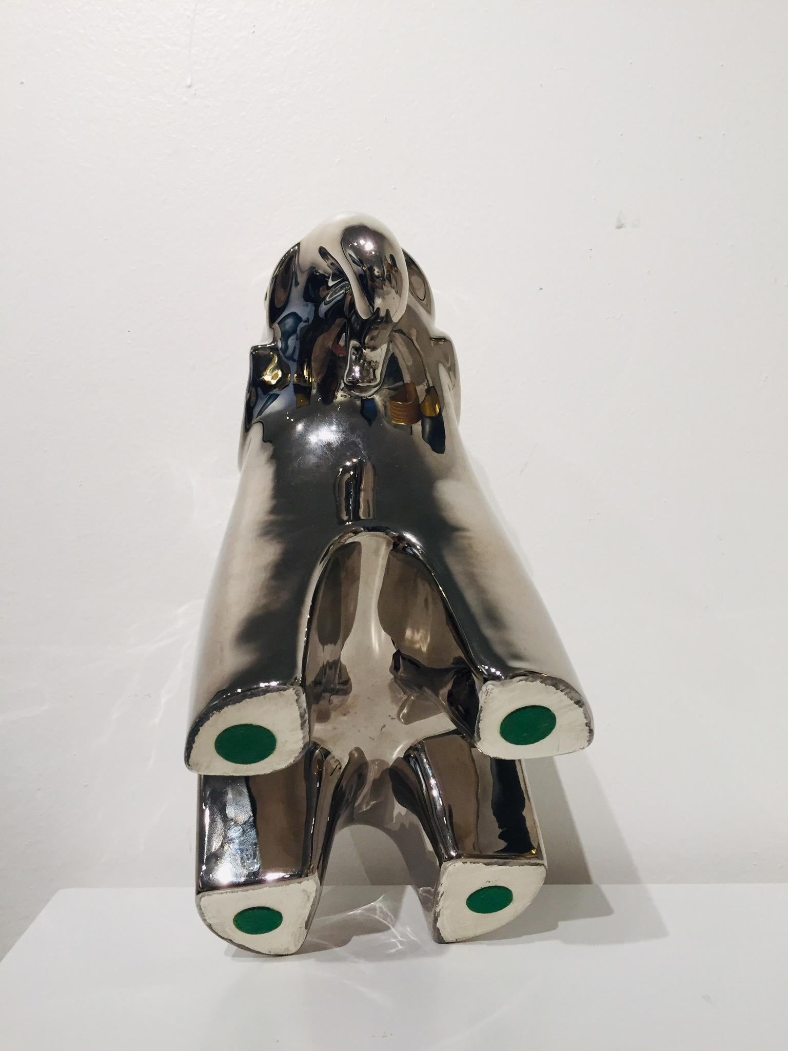 Elefante in ceramica con finitura a specchio In condizioni buone in vendita a San Diego, CA