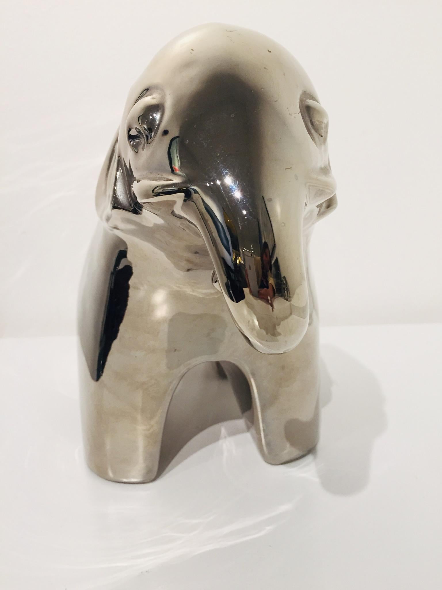 Ceramic Elephant with Mirror Finish For Sale 2