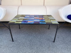 Ceramic Enameled Coffee Table, France, 1950s
