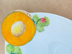 Ceramic Enameled, Platter, with Fruit Decor Pattern, Italy 1970, Majolica Style