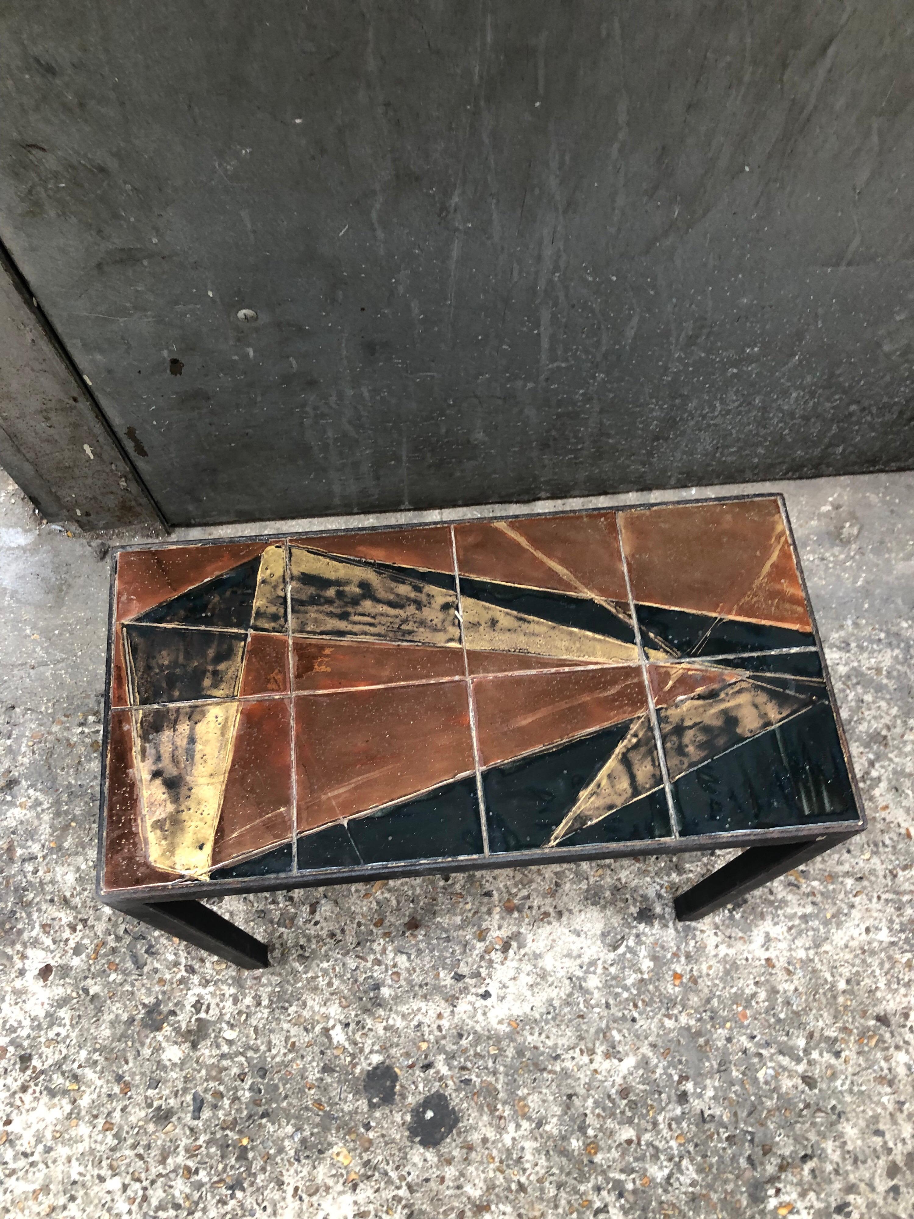 French Ceramic End Table